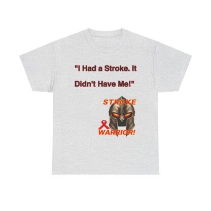 Stroke- survivor- gift-I Had a Stroke — It Didn't Have Me!" Spartan Warrior T-Shirt-Unisex- Heavy- Cotton- Tee - Image 5
