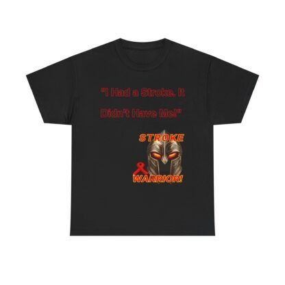 Stroke- survivor- gift-I Had a Stroke — It Didn't Have Me!" Spartan Warrior T-Shirt-Unisex- Heavy- Cotton- Tee - Image 9