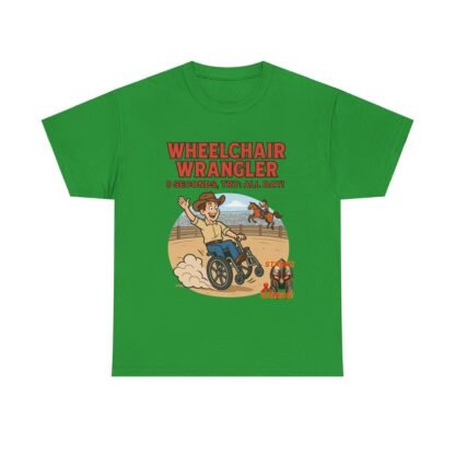 Wheelchair- Wrangler T-Shirt – Funny- Stroke- Survivor Gift- for- Stroke- Warriors- Unisex- Heavy- Cotton- Tee - Image 13